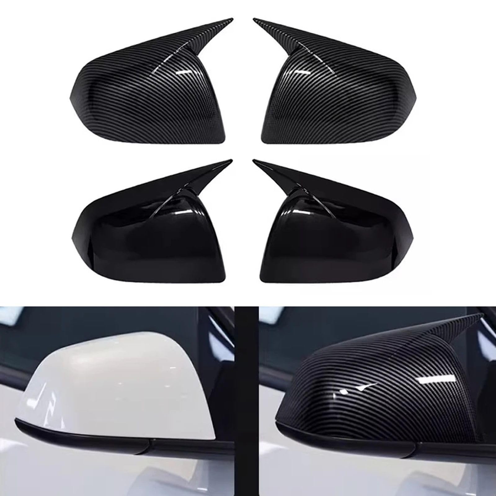 Dla Tesla Model Y Wklej Styl Osłona lusterka wstecznego Lusterka wsteczne Lusterka powłokowe Obudowa obudowy 1 para