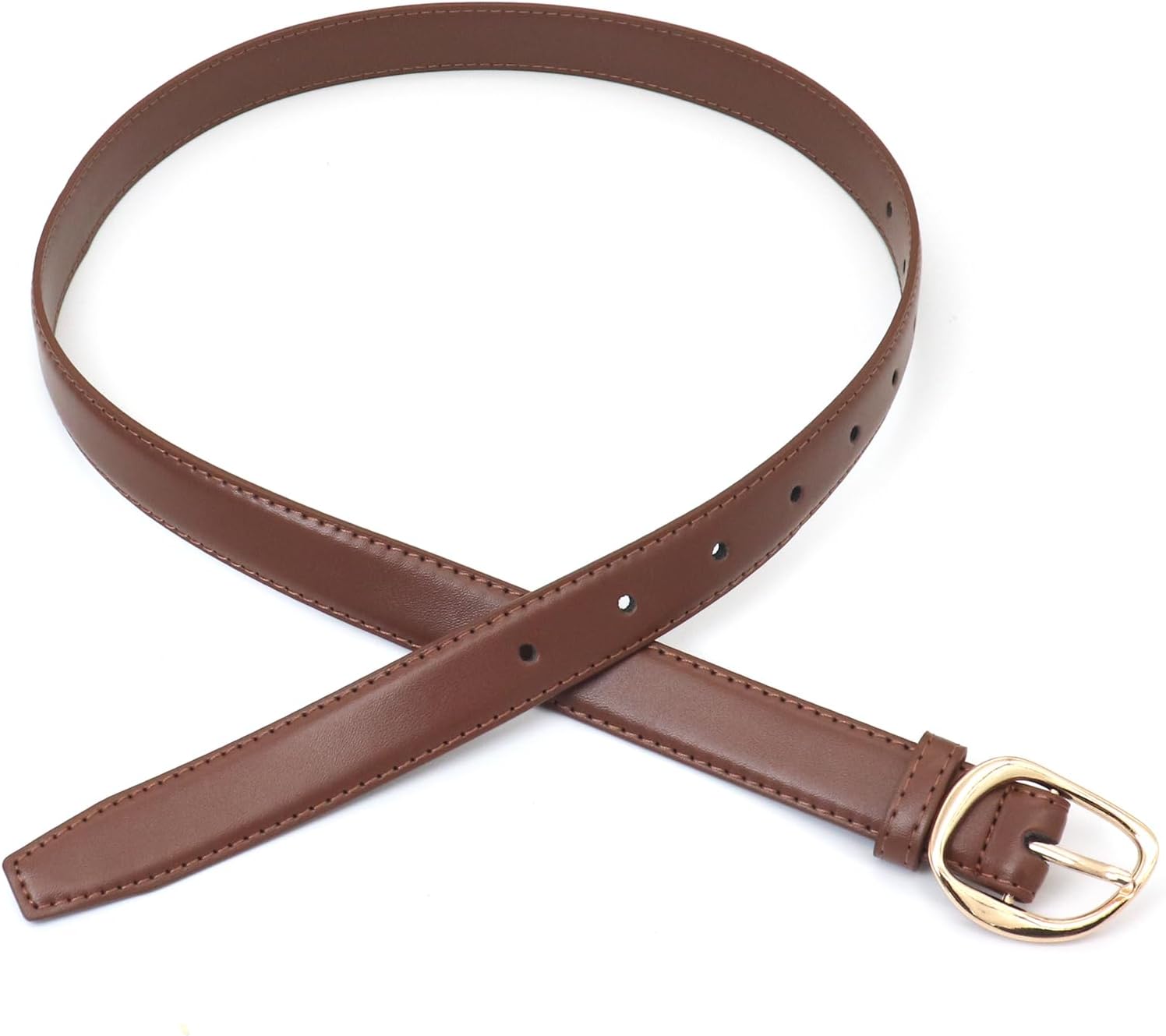 Skinny PU Leather Belts for Women Thin Waist Belt for Dresses Jeans Pants - Image 6