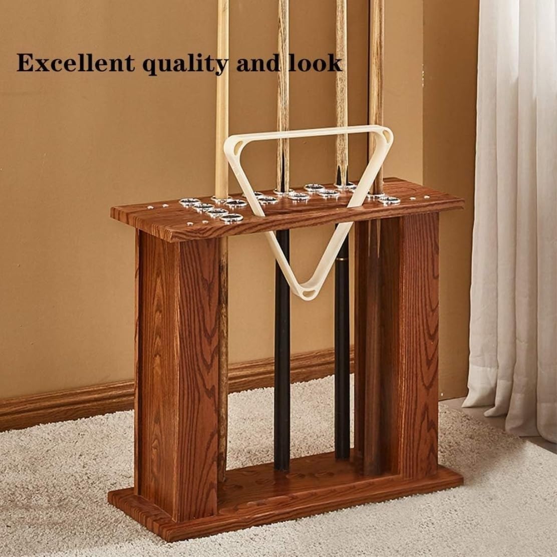 Billiards Rack Billiard Corner Stand Pool Rack Holds 16 Snooker Pool RackWood Grain Stick Holder Pool Holder, 60 * 24 * 53cm