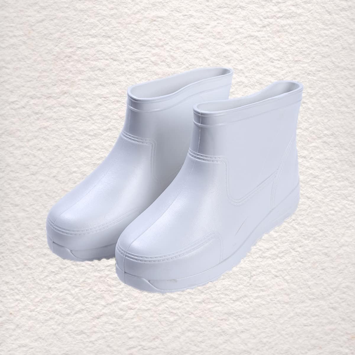 Healifty Wear-resistant and Non-slip Low Canister Rain Shoes 1 Pair Thicken Rain Boots for Women Size 40 White