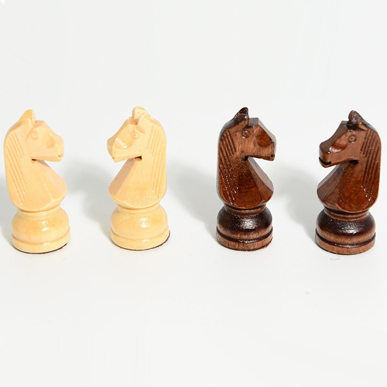 Internationale Schachfiguren aus Holz mit Tasche, handgeschnitztes Schachspiel, Spielfiguren, Schachbrettzubehör, 32 Stück
