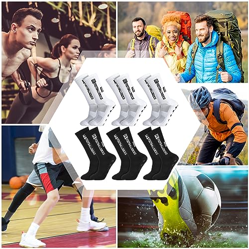 Image of DragonflyDreams Non Slip Sport Soccer Socks Anti Slip Football Baseball Unisex Athletic Socks with Grip Pads