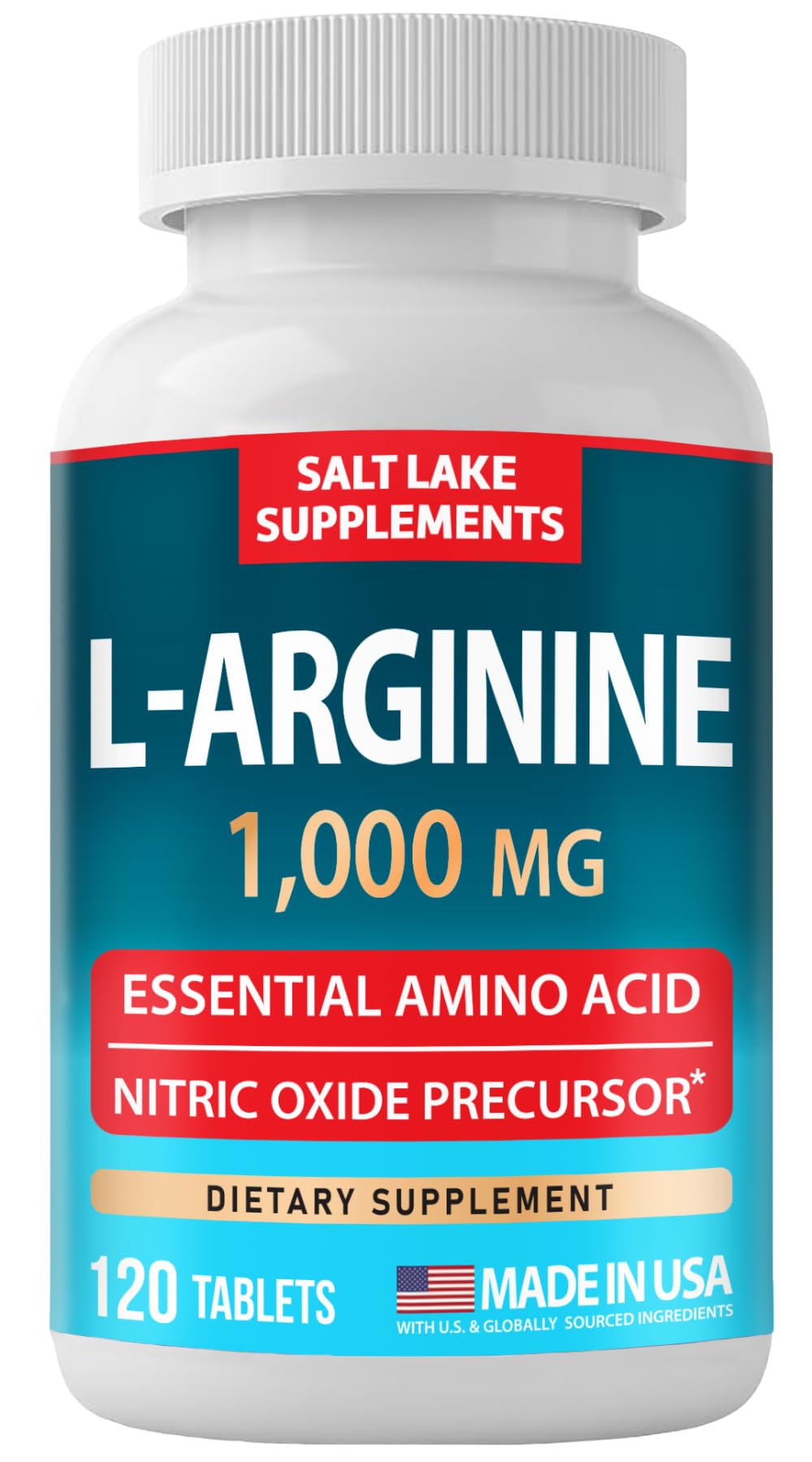 L Arginine 1000mg - Essential Amino Acid & Nitric Oxide Precursor*, 120 CT