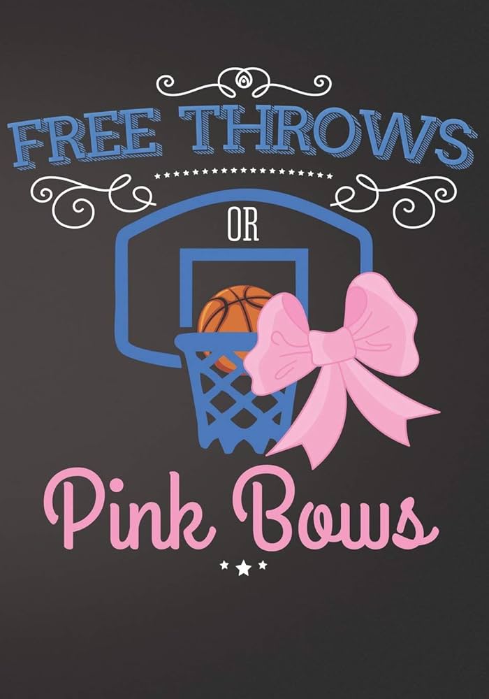 free-throws-or-pink-bows-basketball-baby-gender-reveal-party-supplies-boy-or-girl-baby-shower-pink-and-blue-guest-book-blank-lined-journal-notebook-to-write-in-memory-keepsake-gift-tracker