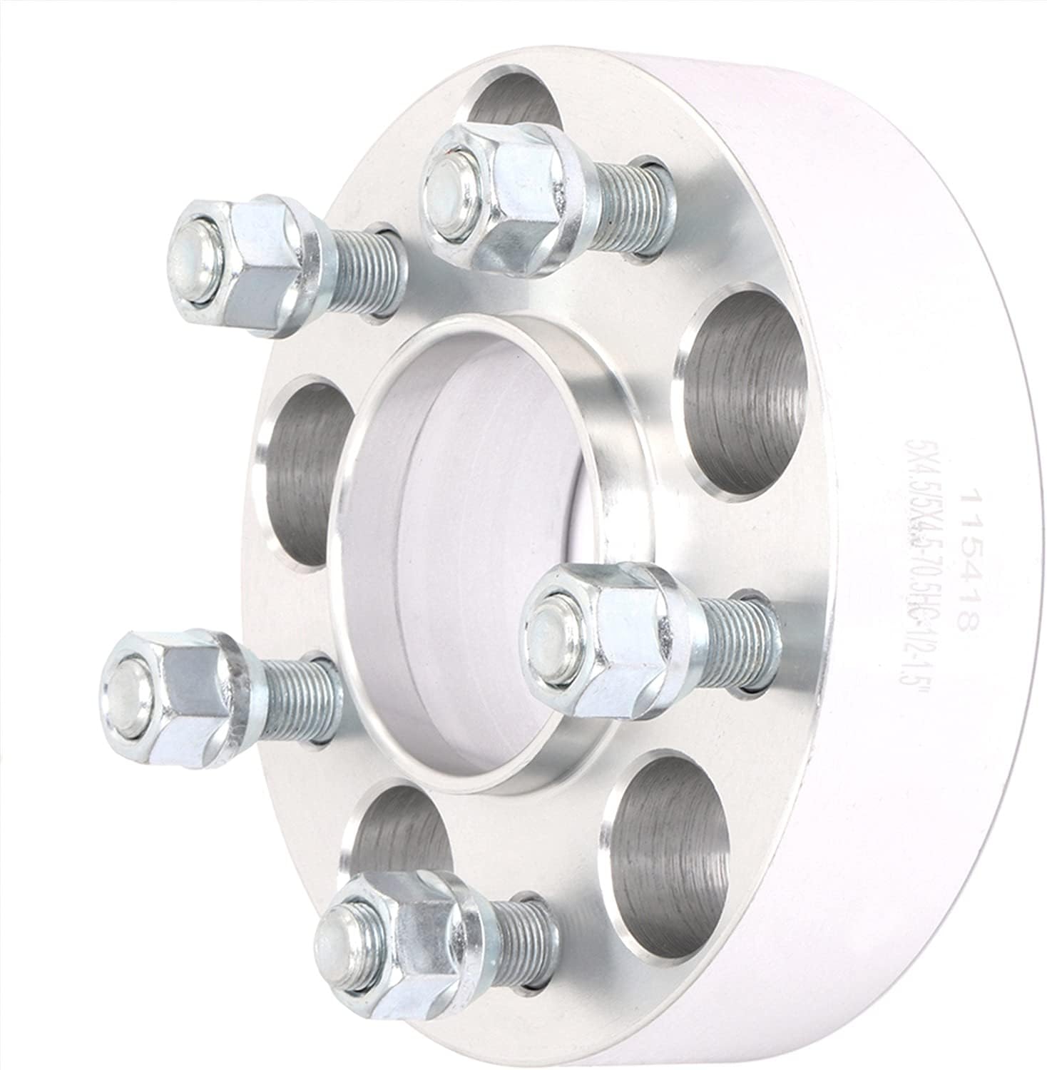 4Pcs 5x4.5 5x114.3 Wheel Spacers 1.5 inch 70.5mm Hubcentric Wheel Adapters for Taurus 2010-2014 for Ranger 1983-2011 1/2 Sliver Aluminum Car Spacers