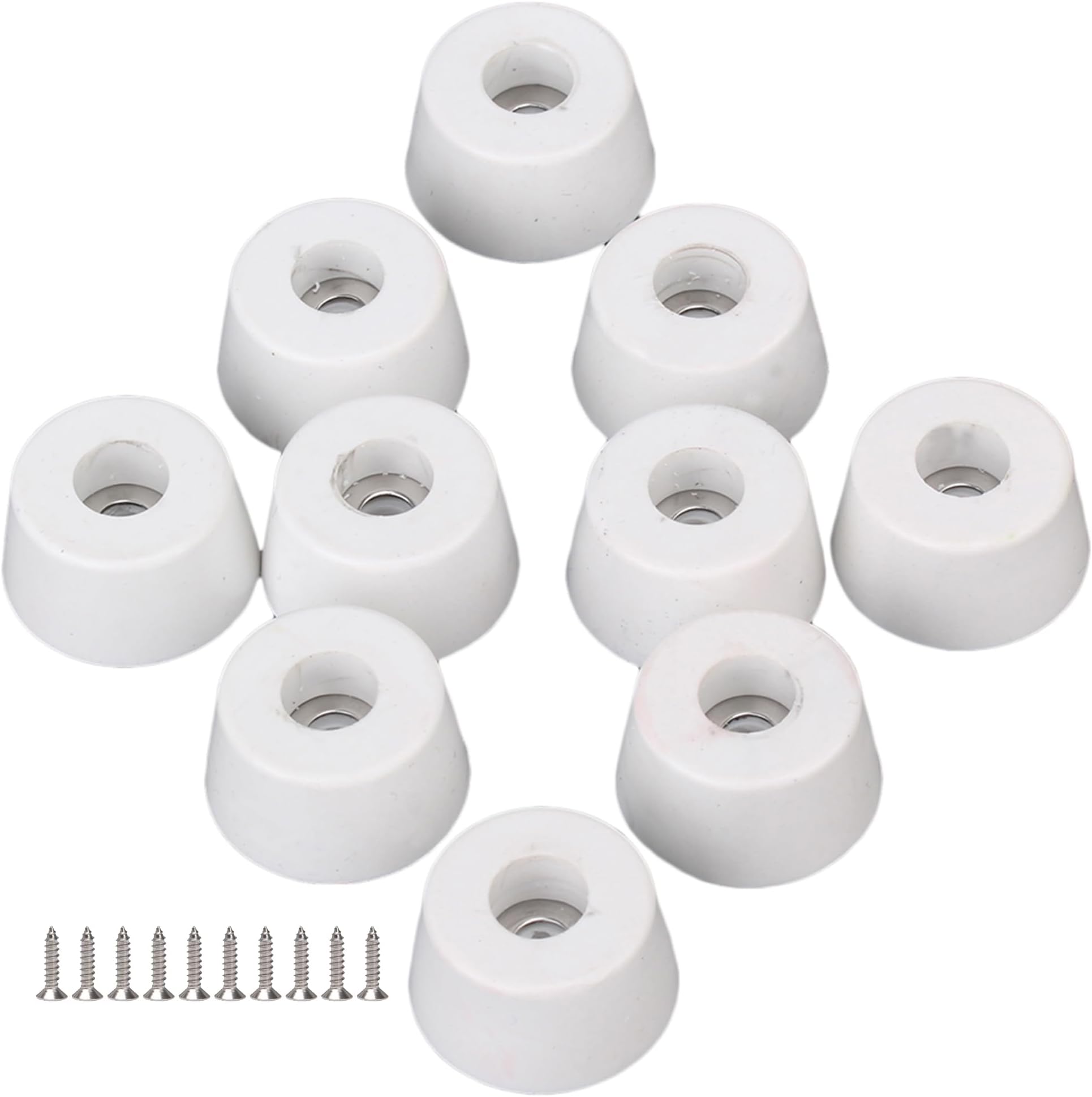 White High Elasti Rubber Feet Bumpers Pads Anti Vibration for Tables and Chairs, Furniture 25X20X13mm Pack of 10