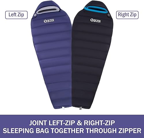 Miniatura 6 de Saco de dormir de plumón para adultos 0F 10F 15F 20F saco de dormir para mochilero para clima frío con saco de compresión