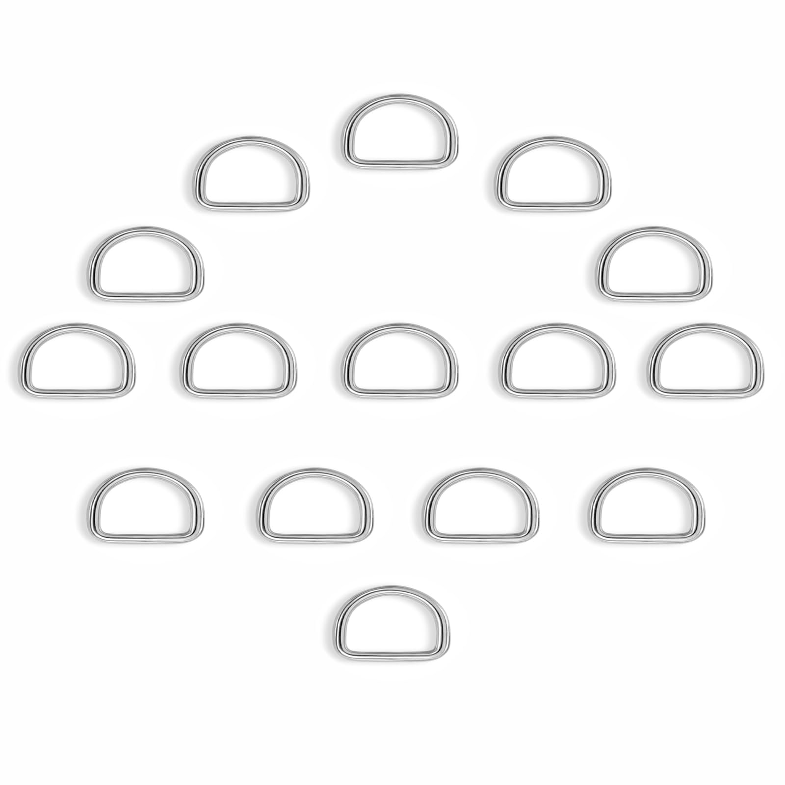QuZCarious 1 inch Metal D Ring, Heavy Duty Stainless-Steel D Rings, Welded Solid for Dog Collars, Backpacks, Webbing Straps