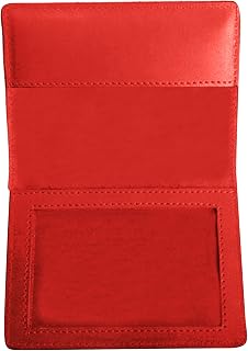 Card Protective Cover, Vaccination Certificate Multifunctional Leather Waterproof CDC Vaccine Record Card Passport Leather Holder (Red)