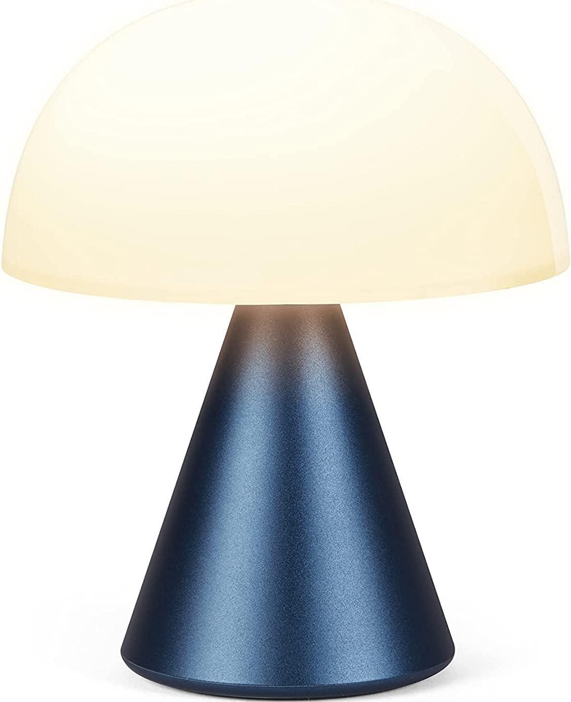 Mina M Mushroom Lamp - Portable Bedside Light for Bedrooms, Kids & Nursery - 9 LED Color Rechargeable Table Lamp with 24h Light & Dimmer, Medium - Dark Blue