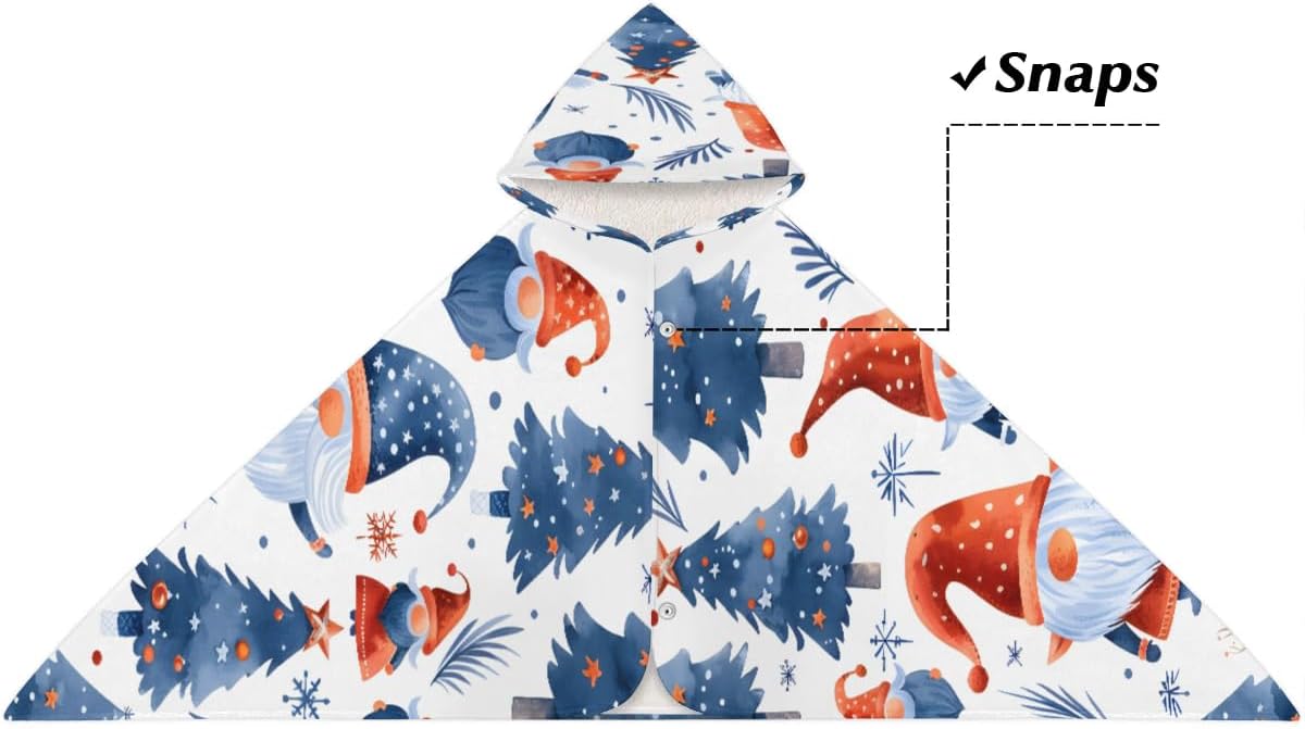 Pardick Kid Bath Towels Dwarf Tree Gnome Kids Towel with Hood for Girls Boys Beach Towel Pool Cover Up Soft Absorbent Toddler Hooded Bath Towel for Shower, Beach, Pool