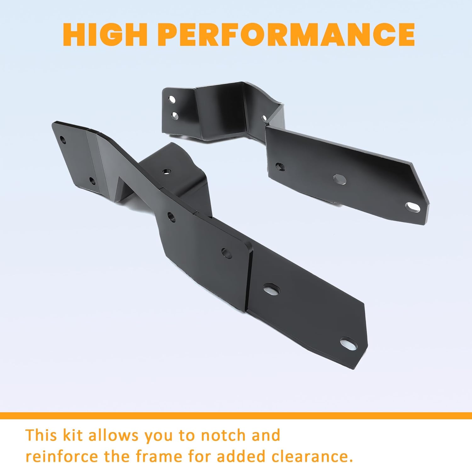 ECOTRIC Rear Frame C Notch Kit Compatible with 1963-1972 Chevy C10 GMC C15 Truck Electrophoresis Black