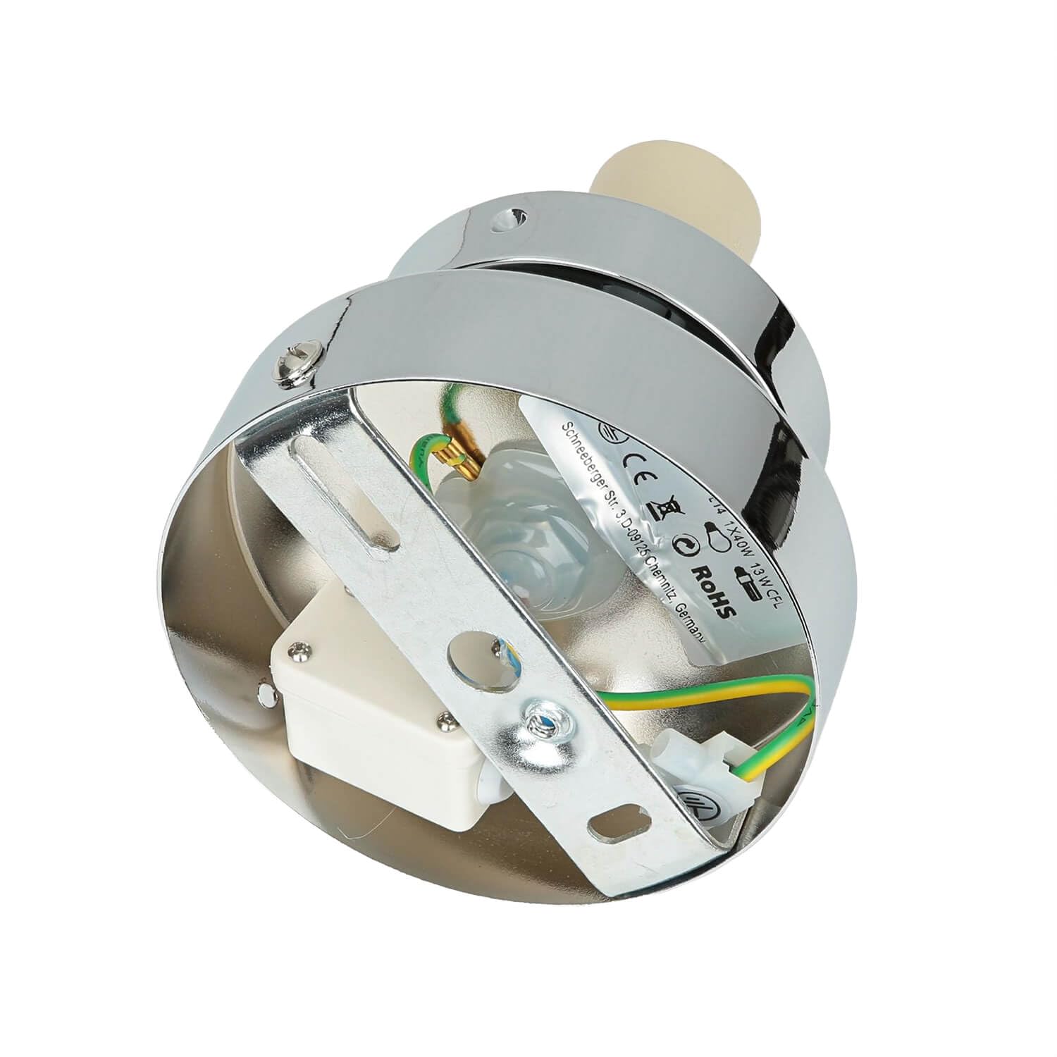 Lámpara de techo bola de baño de metal y cristal cromado 1x G9 intercambiable lámpara de techo interior para pasillo de baño iluminación atemporal compacta