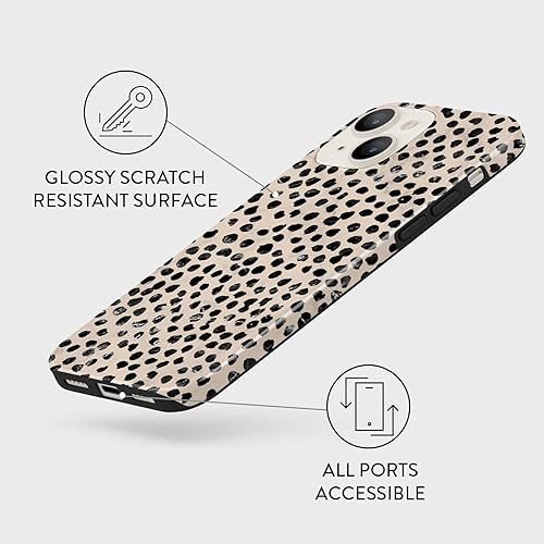 Miniatura 7 de BURGA Paquete de fundas para iPhone 13, diseño de lunares negros y funda rígida para Airpod compatible con Apple Airpods Pro, color almendra latte,