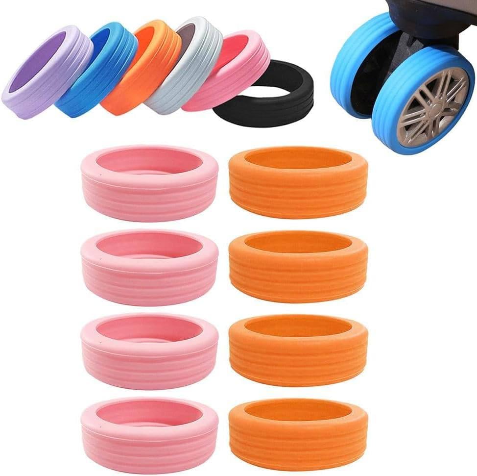 Silicone Luggage Wheel Covers for Suitcase, Luggage Caster Cover for 8 Spinner Wheels | Shock-Proof, Protect Suitcase Wheels and Reduce Noise (Black and Grey, Pack of 8 Pcs)-image-16
