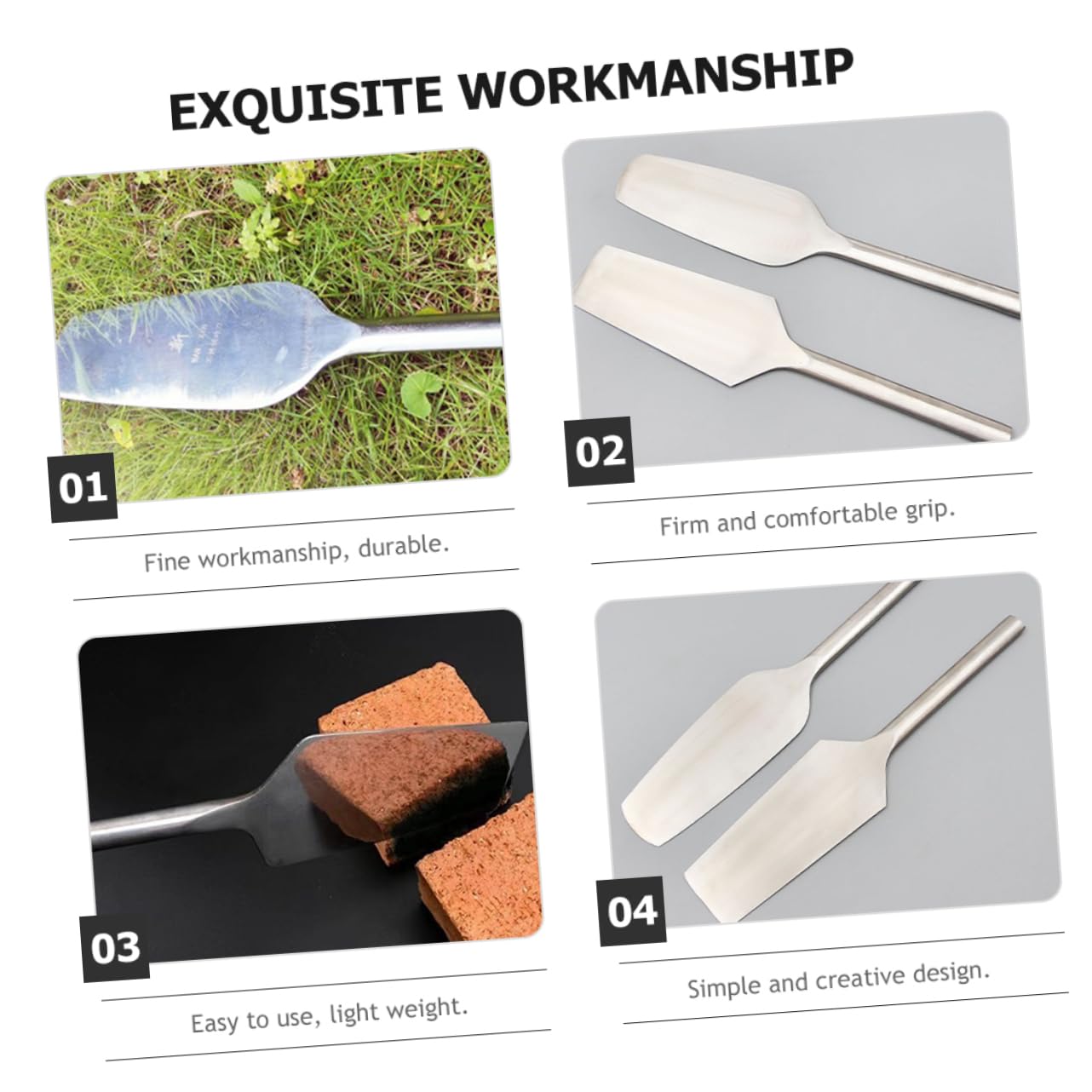 Operitacx Frattone in Acciaio Inossidabile Impugnatura Ergonomica per Lavori di Muratura e Decorazione Quotidiana Strumento Robusto per Rasatura e Finitura Muri
