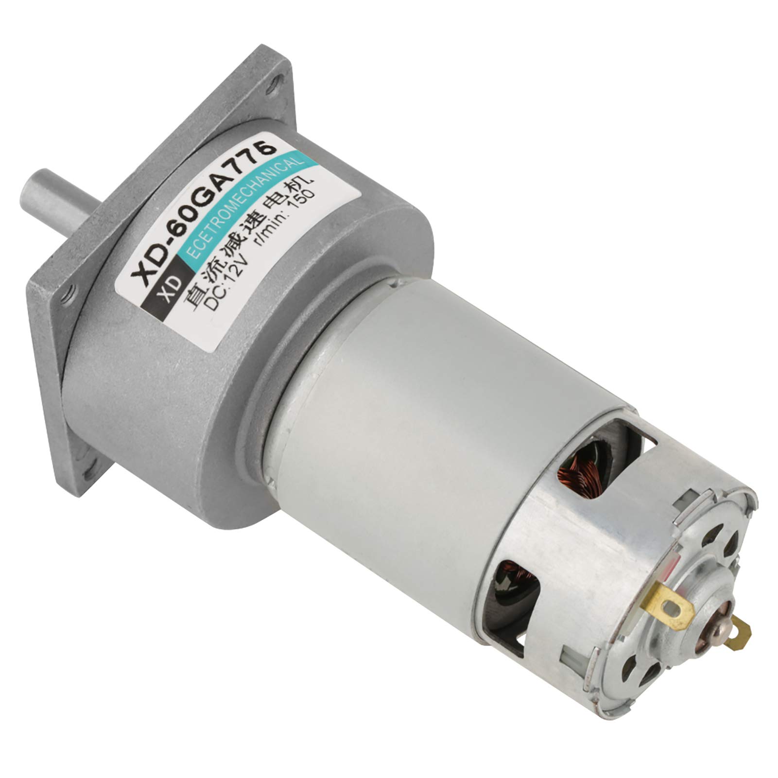 DC Motor de Engranaje Reductor de Velocidad Micro Ajustable CW/CCW Mini Caja de Engranajes de Reducción de Velocidad de Alto Torque(12V 150RPM 35W)