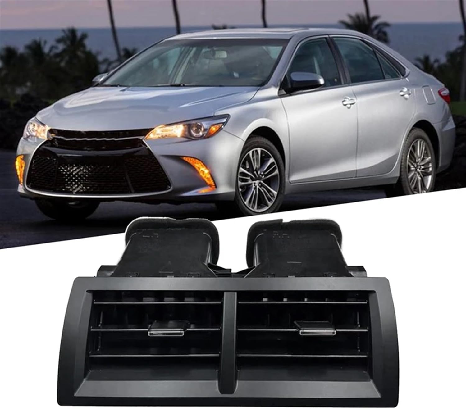 Center Console A/C Air Vent Grille Trim Assembly Compatible With Toyota Camry 2012-2017 Car Dashboard Air Conditioning Outlet