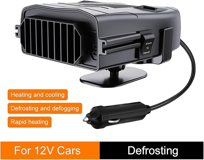 Calefactor Eléctrico Portátil 12V 150W Convector con Ventilador y Rotación 360° miniatura 9