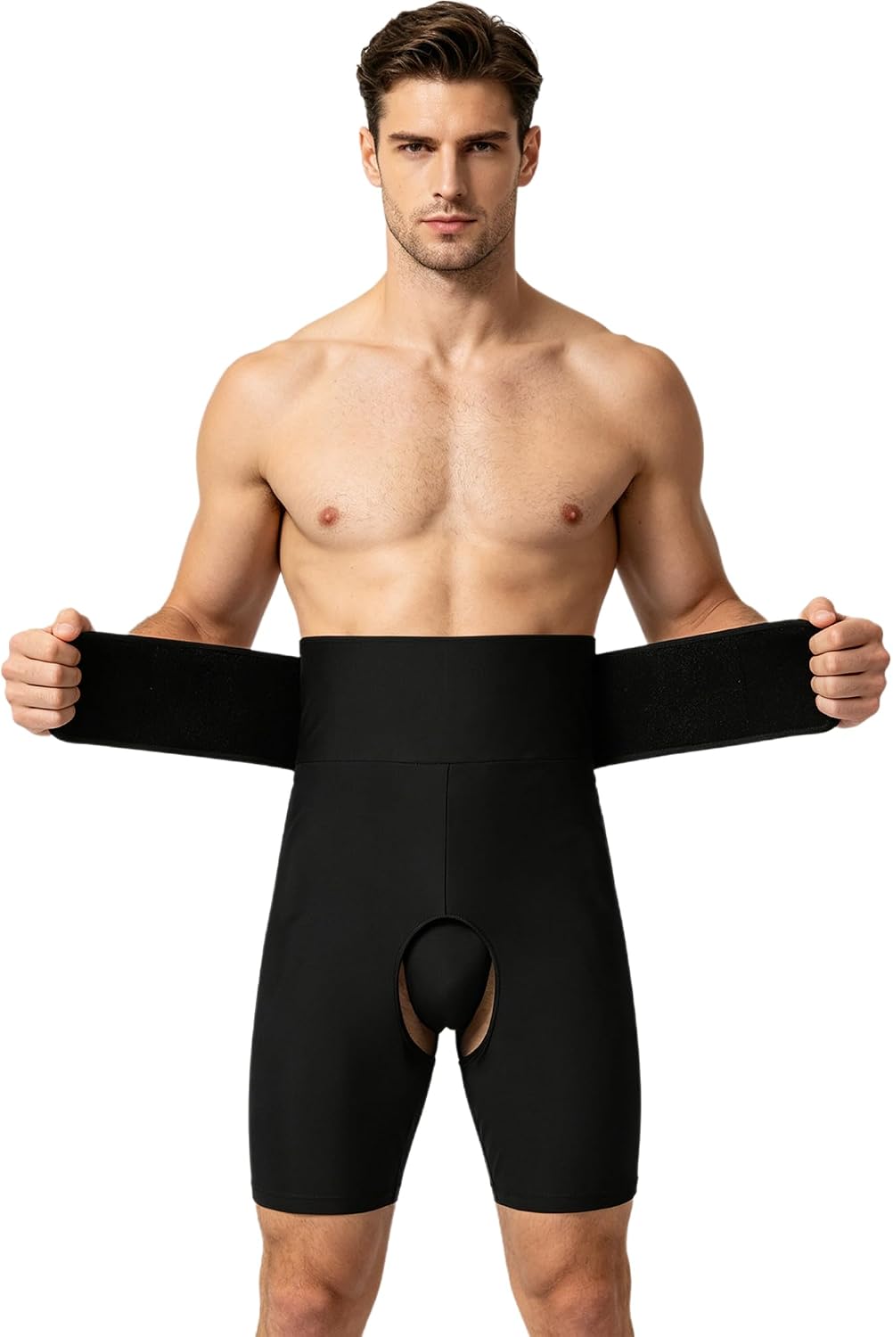Waist Shaper for Men Compression Athletic Underwear High Stretch Tummy Tuck Shorts Casual Sport