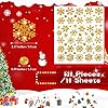 Yexiya 520 Pcs Winter Glitter Snowflake Stickers for Envelope Seal Label Dot Self Adhesive Sticker Seal for DIY Crafts Christmas Greeting Card Box Decoration (Gold, 10 Sheets) #4
