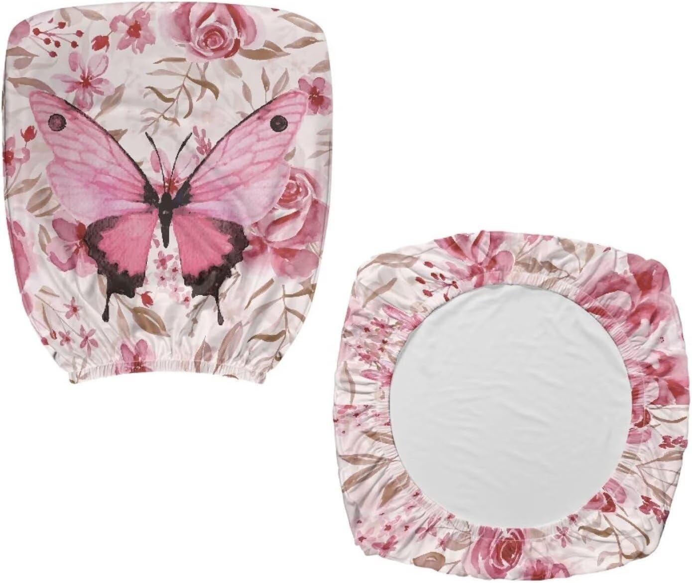 Flashideas Pink Butterfly Office Chair Covers Stretchable Computer Chair Protector Armrest Chair Slipcover Computer Chair Seat Cushion Cover Chair Protector