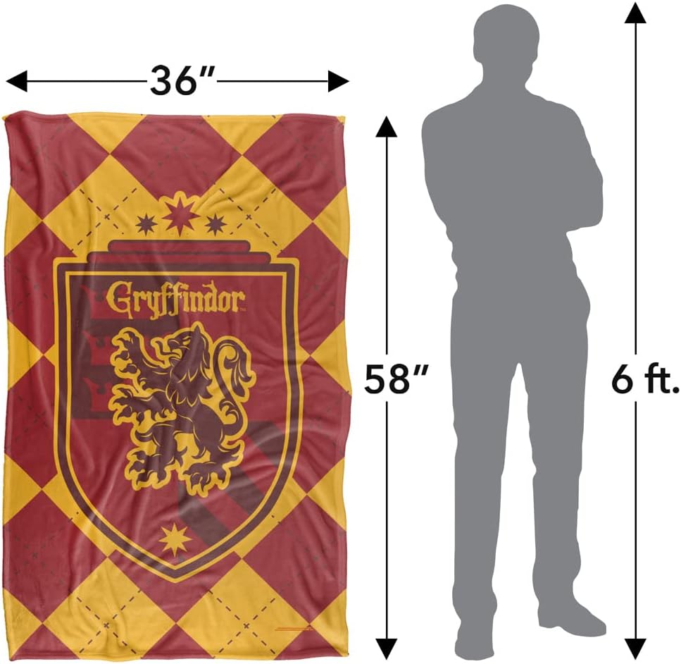 Harry Potter Gryffindor Plaid Sigil Silky Touch Super Soft Throw Blanket 36" x 58",Gryffindor Plaid Sigil - Image 5
