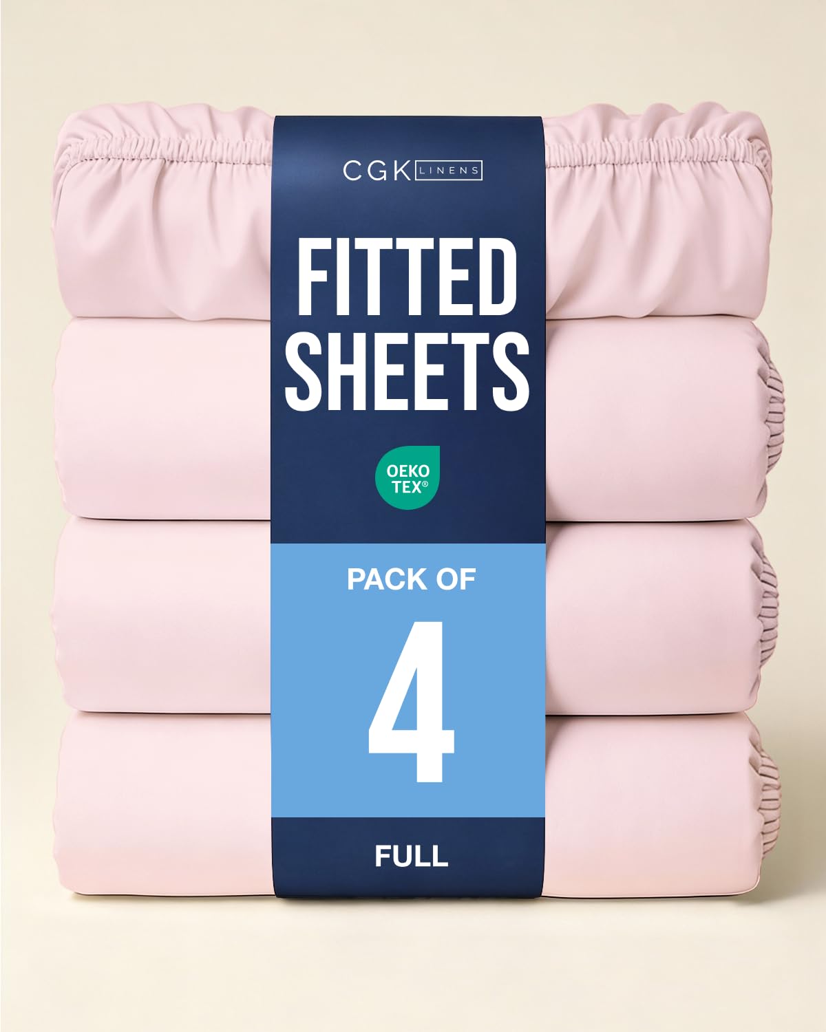 Full Fitted Sheet - Pack of 4 Single Fitted Bottom Sheet - Lavender Pink