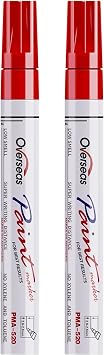 Overseas Red Paint Pens Permanent Markers, 2 Oil Based Paint Makrers