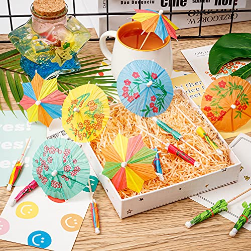 Drink Umbrellas Cocktail Picks, 152 Pcs Hawaiian Cocktail Umbrellas,Umbrella Cocktail Picks For Tiki Bars, Fruit Plate And Birthday Party, Assorted Colors, 3 Styles #TOP4