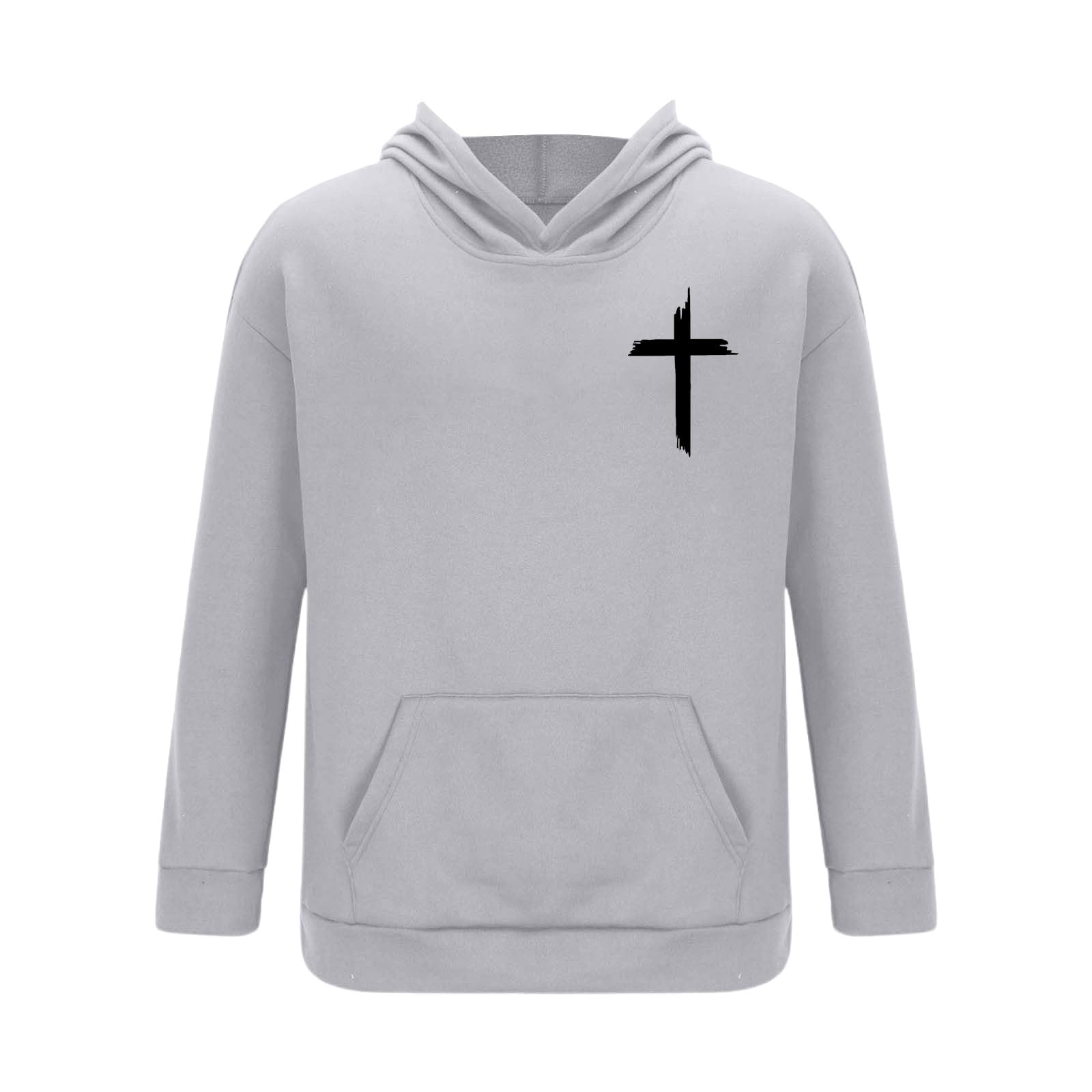 Christian, tuta da uomo, set completo di 2 pezzi, con stampa a croce, felpa con cappuccio a maniche lunghe e pantaloni da jogging