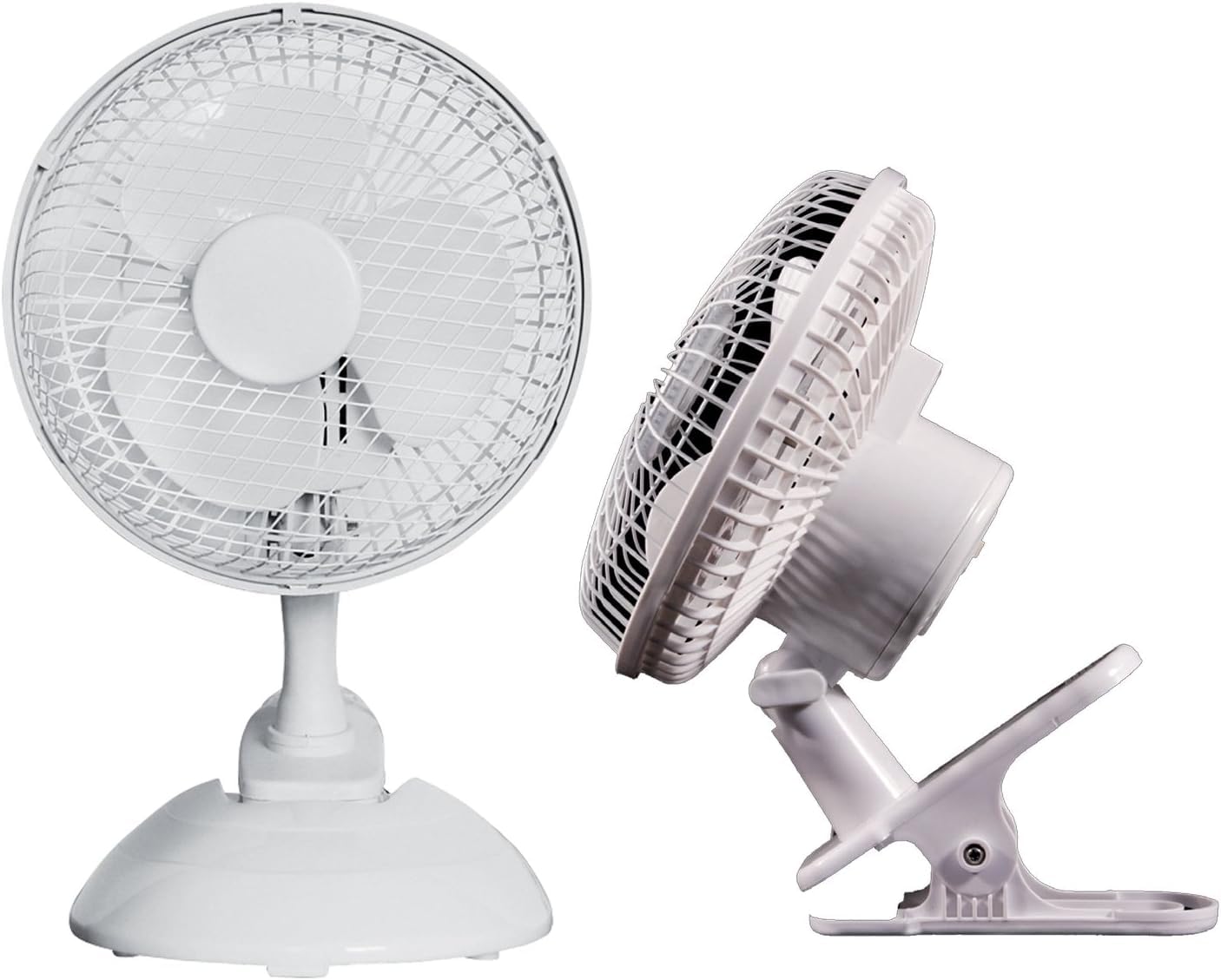 Deejaah® 6 Inch Desk Fan – 2 In 1 Clip-On & Desk Fan, Cooling Desk Fan 2 Speed, Small Standing Fan, Portable & Tilting Head for Office, House, Bedroom