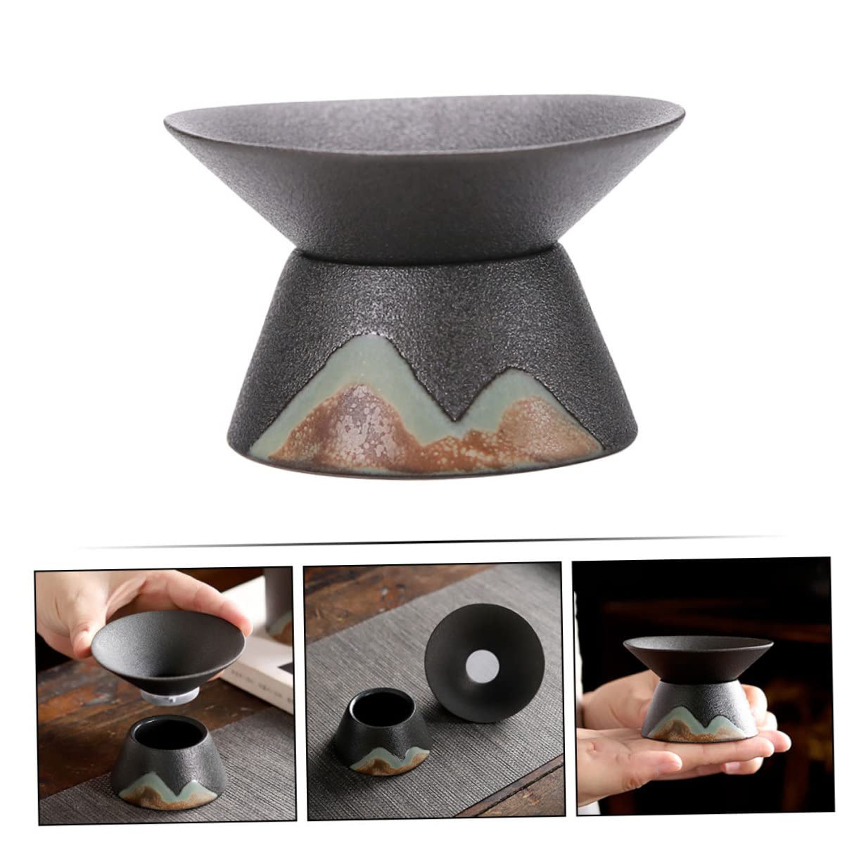 OUNONA 3piezas Colador De Té De Cerámica Filtro Delicado Para Infusiones Para Uso Doméstico y Reuniones Diseño Práctico y Compacto Alta Densidad Para Filtrado