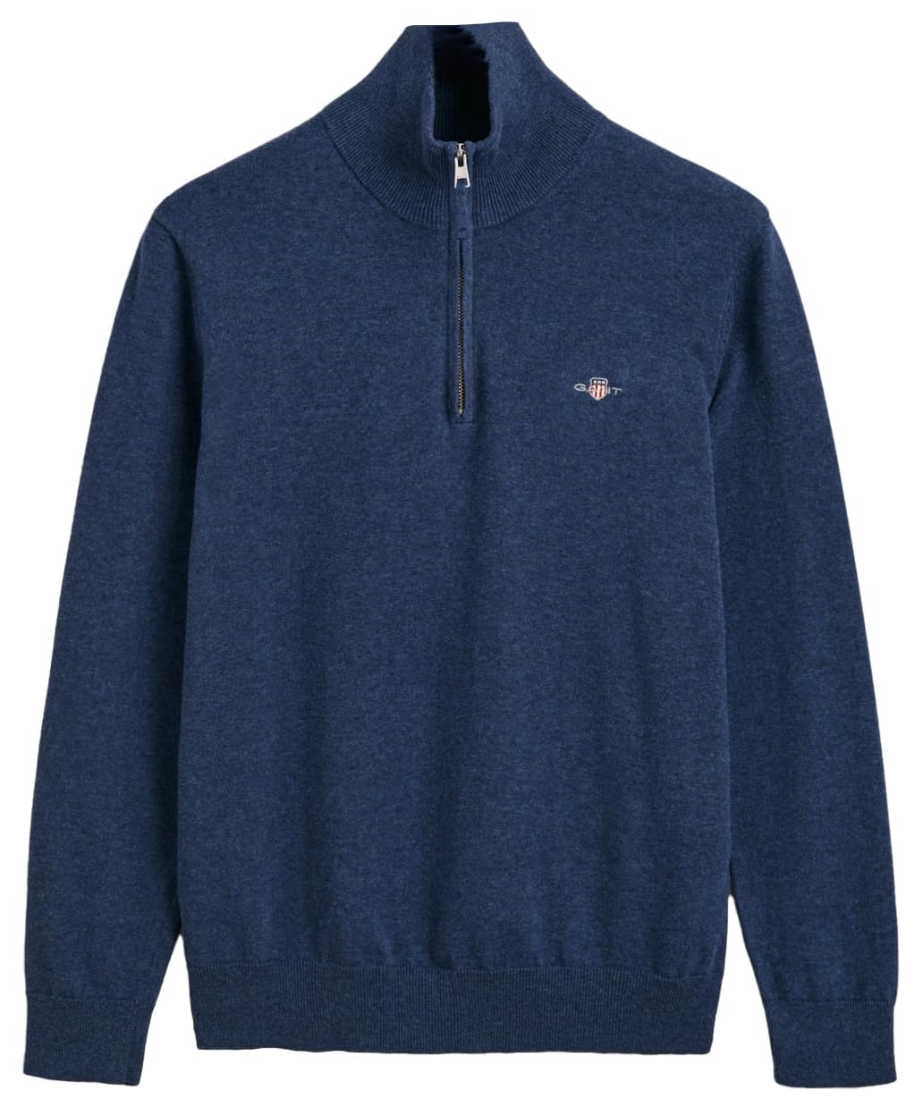 GANT Classic Cotton Half Zip, Dark Denim Blue Melange, 4XL