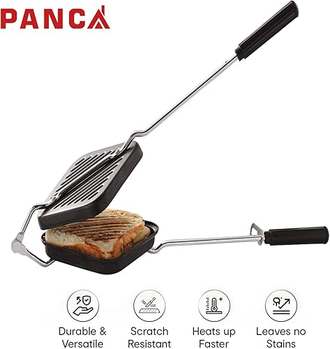 Miniatura 3 de Sandwichera de tostadora de gas antiadherente | Sandwichera de parrilla regular - Negro