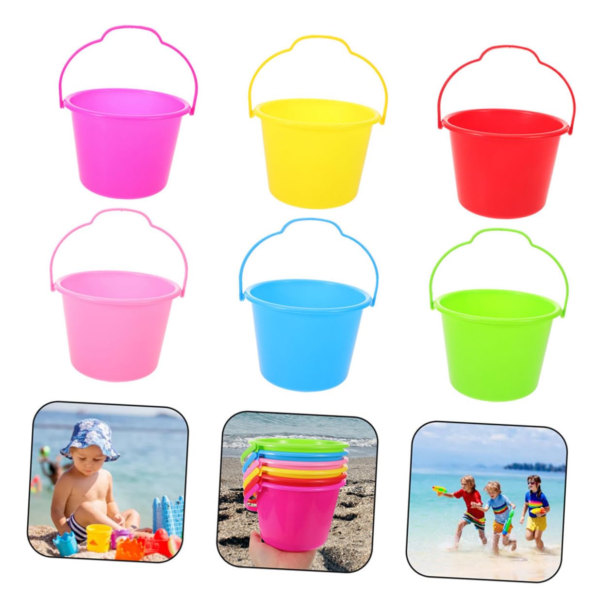 Secchiello Gioco Mare 12 Pezzi Ragazzo Ragazza da Spiaggia per Abs | Festa Estiva, Secchiello Resistente, Accessori da Spiaggia per Giardino e Sabbia, Set Versatile per Ragazzo Ragazza