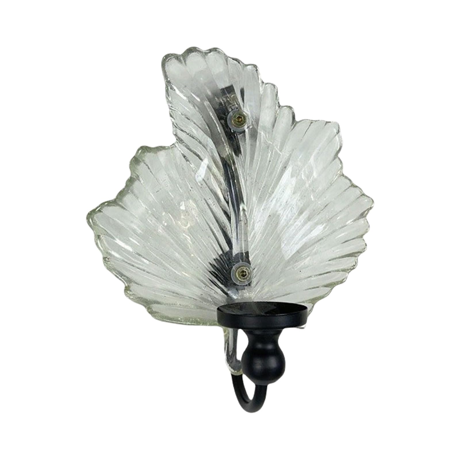 Buxuaaaa Wall Hanging Holder Candlestick with Iron Frame Stand Enhances Light Reflection in Any Room Metal and Glass Sconce