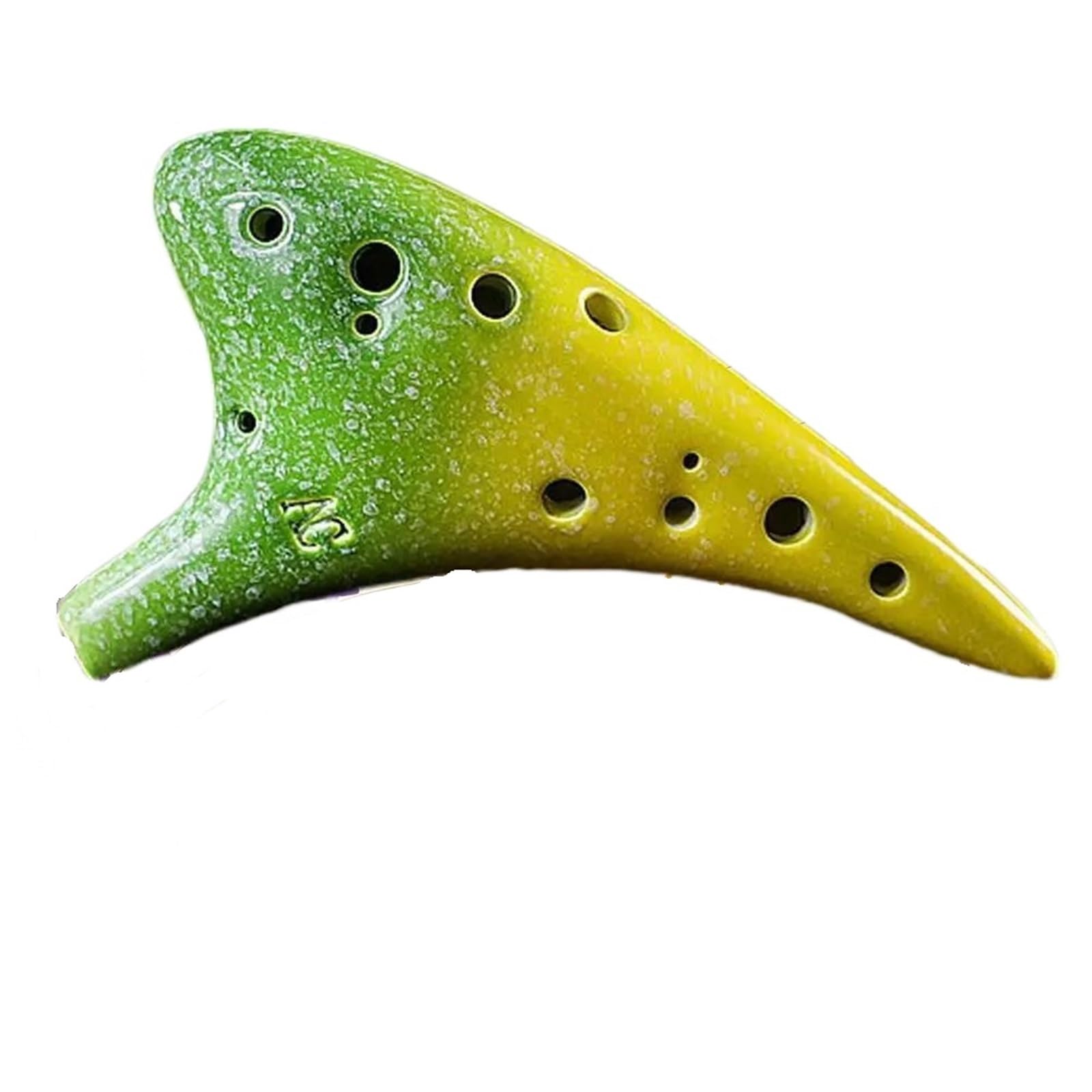 Okarina-Instrument 12-Loch-Keramik-Okarina Alto C Keramik-Piccolo Buntes 12-Loch-Klassisches Alto C Keramik-Instrument(Green)