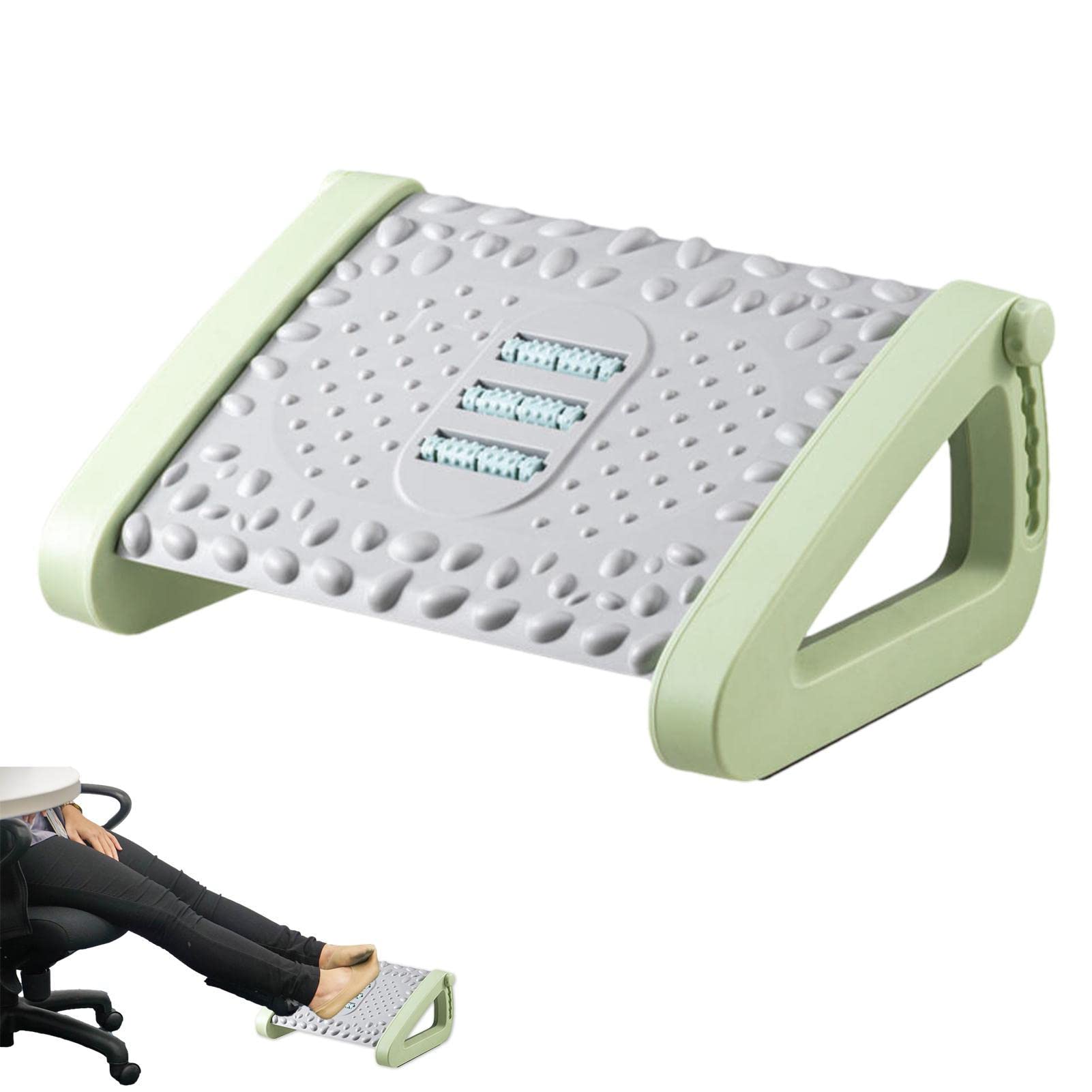Fußstütze für Untertisch - 6 höhenverstellbare Fußstütze - Fußhocker Ergonomisch für Büro, Zuhause, Flugzeug, Reisen, mit Massage Ecoticfate