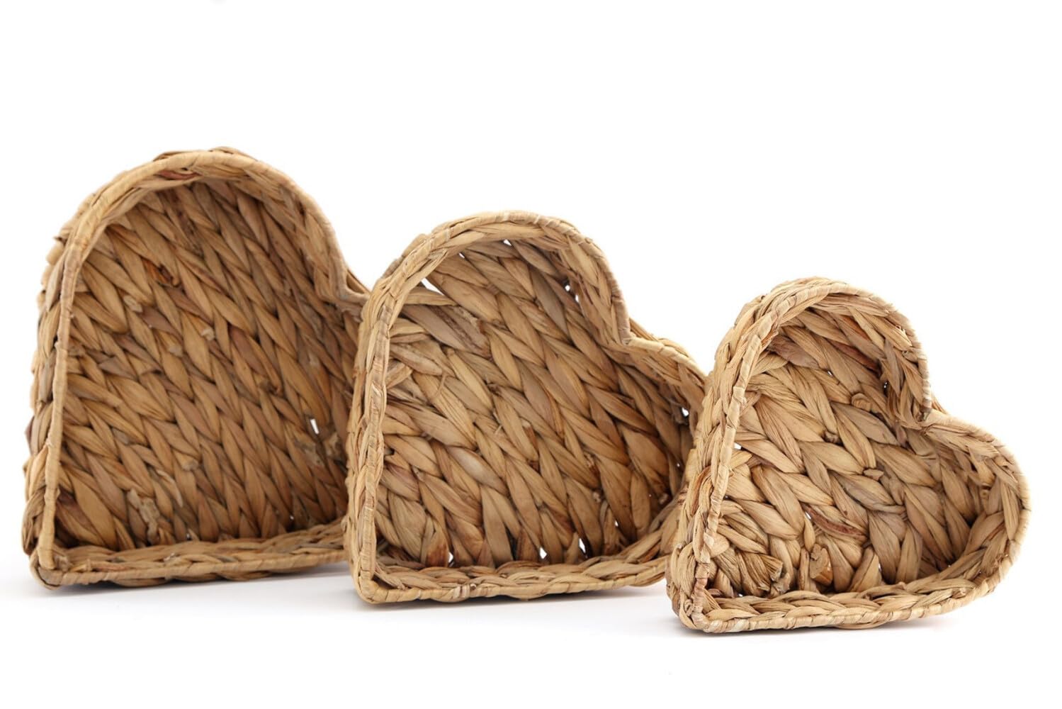 Sifcon Set Of 3 Heart Woven Baskets
