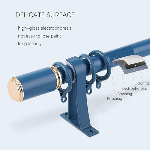 Miniatura 5 de Varillas de cortina dobles para ventanas de aluminio de 0.069 pulgadas de grosor, resistentes y dobles barras de cortina antiruido, juego de