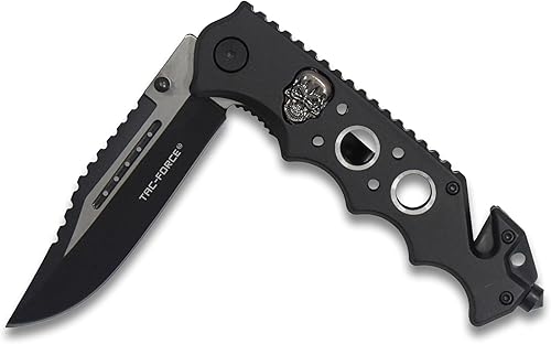 Vista 5 de Tac Force TF-809 Series Primavera Assist – Cuchillo plegable, hoja de Two-Tone, 4.5-inch cerrado Negro