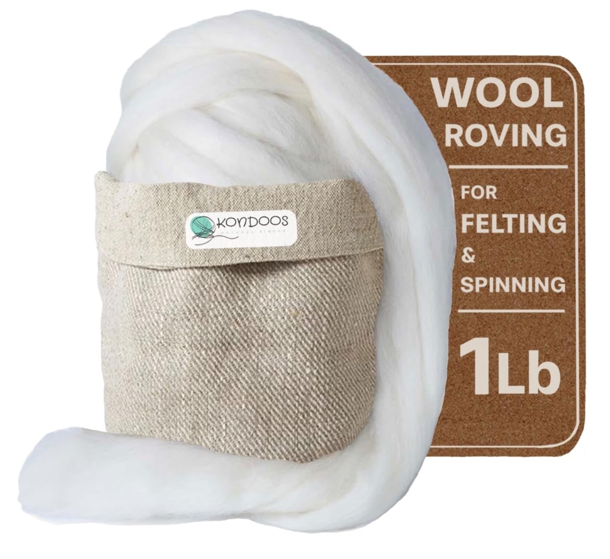 Lana merino fina, 1 libra. La mejor lana para fieltro de aguja, fieltro húmedo, manualidades y hilado. Hilo jumbo suave para tejer mantas a granel (fino color crudo merino)