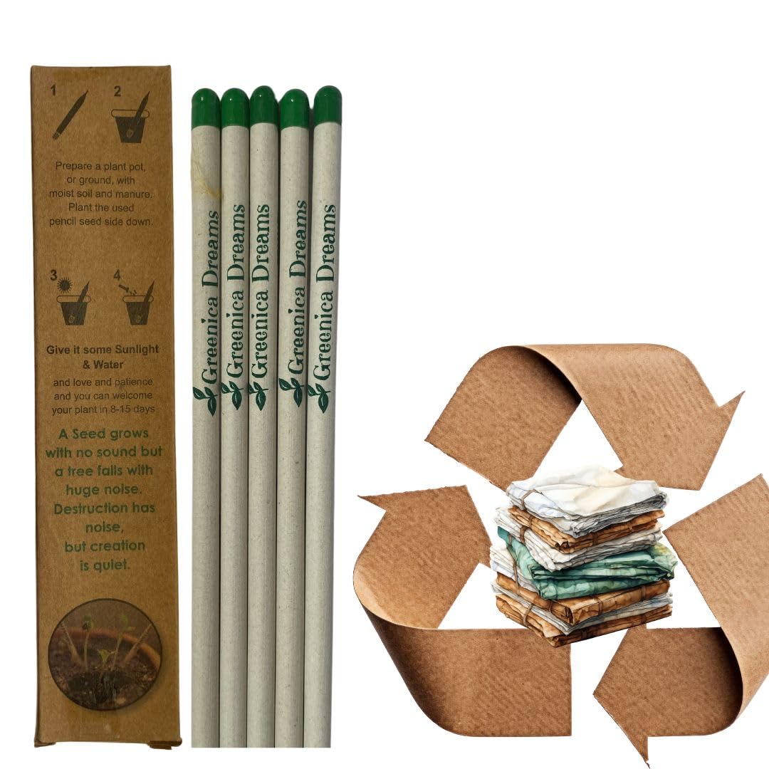 Greenica Dreams™ Plantable Pencils| Eco Friendly| drawing| Writing| gifting| planting (Pack of (Green, 100)