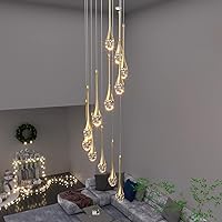 Vista 36 de Candelabro Moderno de 138'', 20 Luces, Lámpara Colgante Moderna Negra, Candelabro Grande para Escalera, Vestíbulo, Sala de Estar, Dormitorio