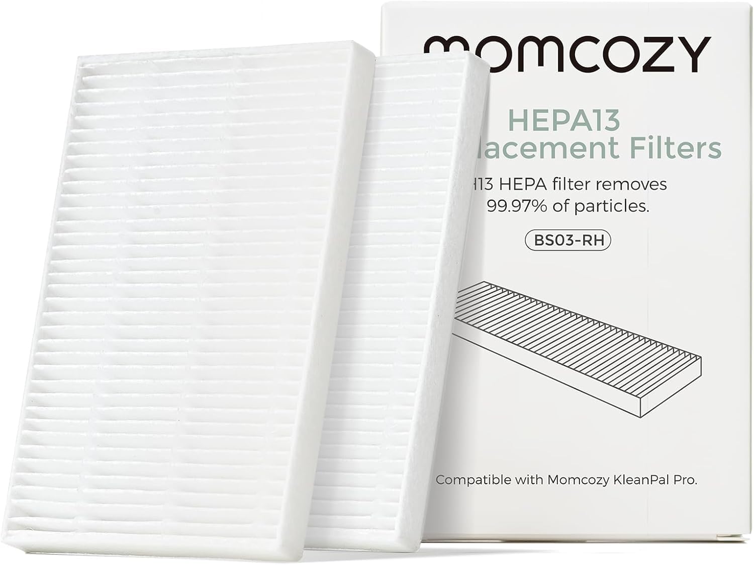 Momcozy KleanPal Pro Air Filter Replacement – 99.97% Effective Filtration for Baby Bottle Washer – Safe & Easy Install – Premium Quality Filter for Cleaner Baby Bottles, 2-Pack