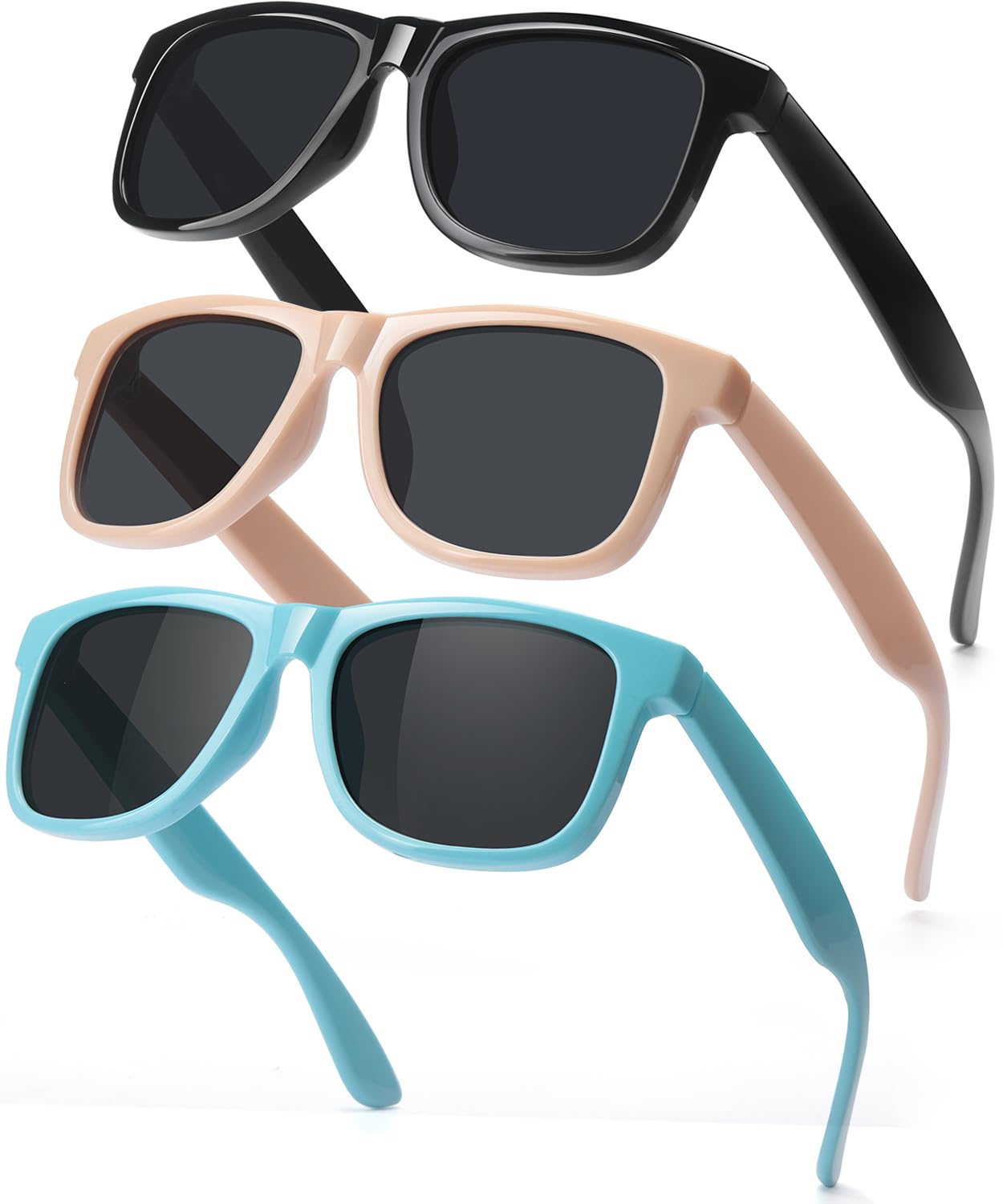SEKKAF Kids Polarized Sunglasses Age 3-12 Toddler Shades for Boys Girls,Durable Sun Glasses with UV Protection