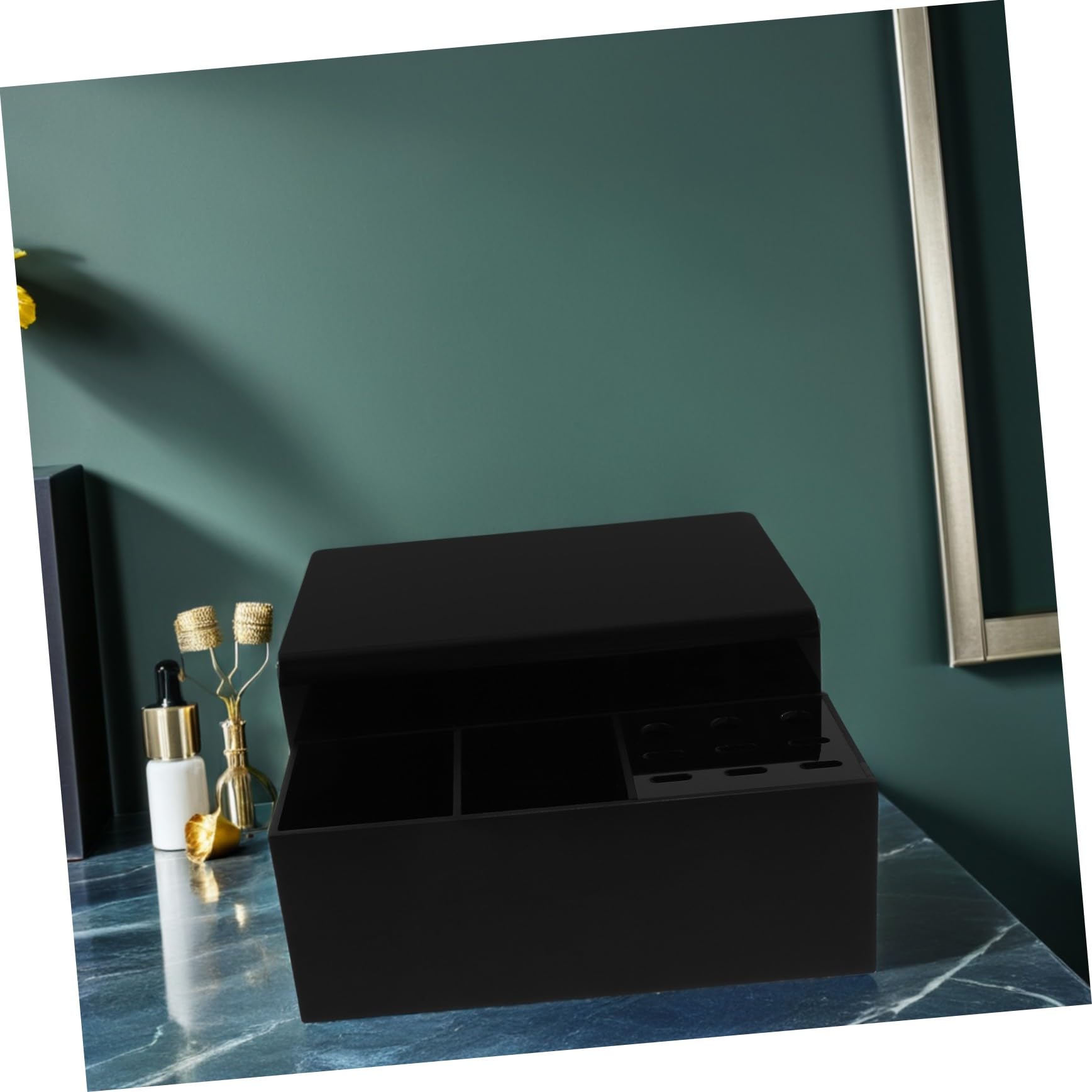 Organizador de Almohadas para Pestañas Negro de Plástico Desmontable | Uso en Salón y Hogar, Diseño Profesional Portátil, Fácil de Limpiar Estructura Extraíble
