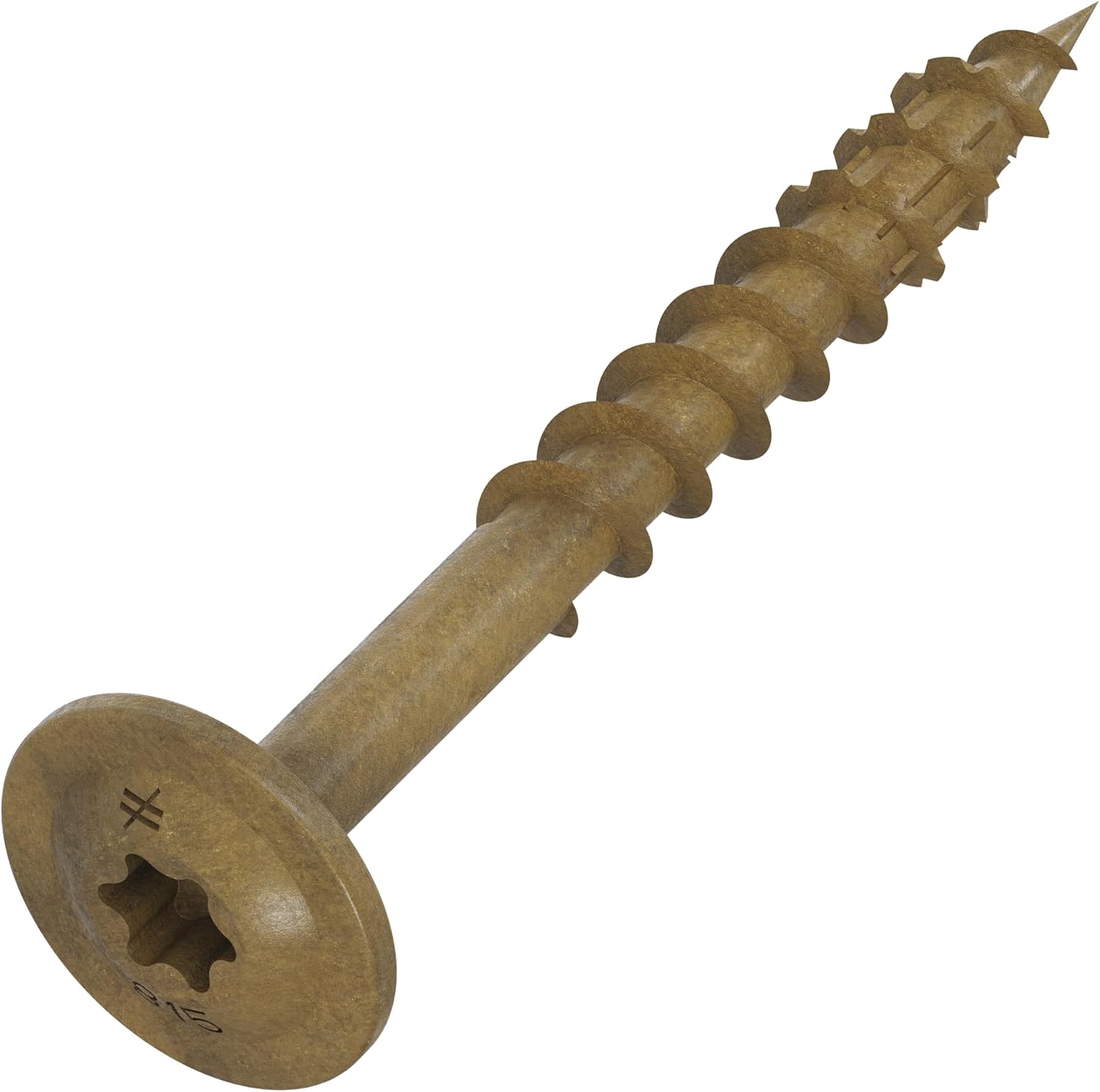 Simpson Strong-Tie CBT08112R300 Wafer-Head Construction Screw — #8 x 1-1/2 in. T20, Quik Guard, Tan (300-Qty)
