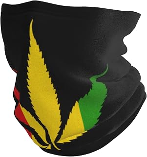 Reggae Cannabis Leaf With Effect Neck Gaiter Elastic Balaclavas Face Mask Multi-Function Tube Bandana For Men Women Pattern-26